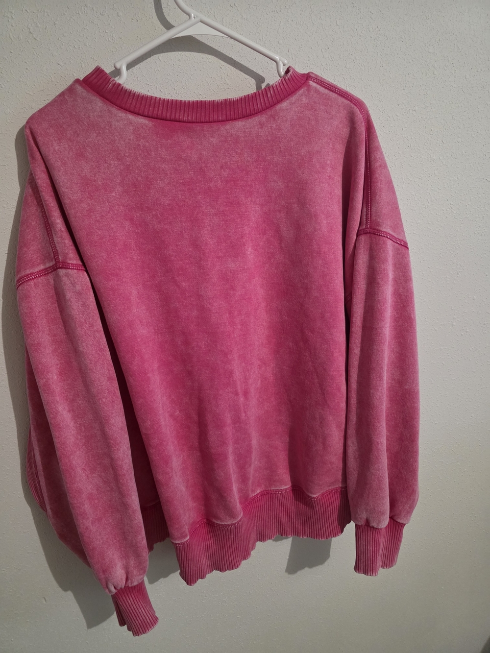 Zenana Outfitters Pink Washed Crewneck Sweatshirt